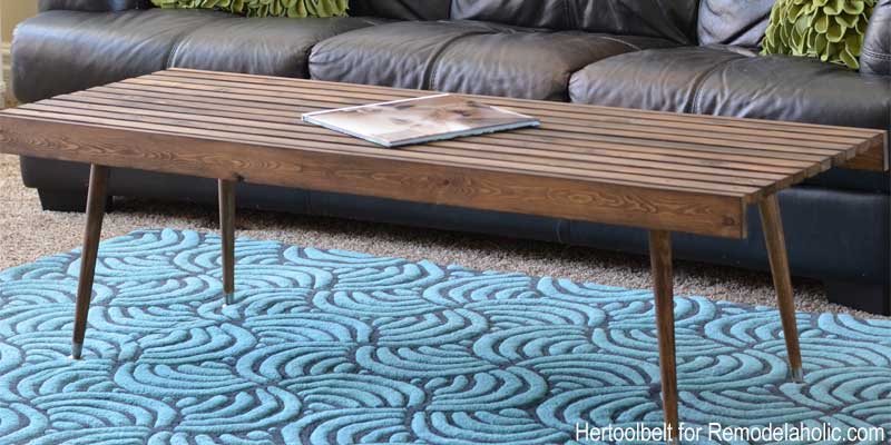 DIY Modern Slat Coffee Table Building Plan