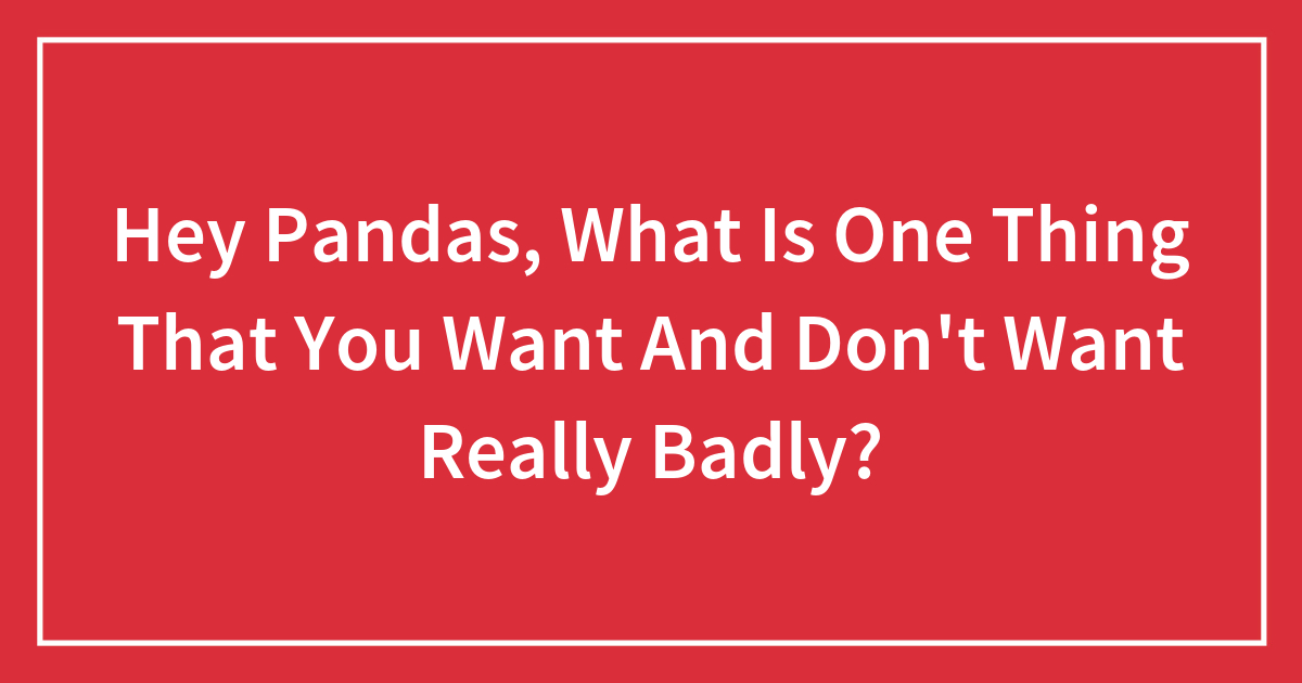 Hey Pandas, What Is One Thing That You Want And Don’t Want Really Badly?