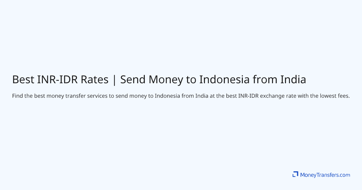 Best INR-IDR Rates